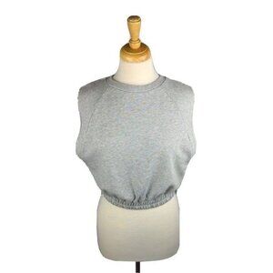 TopShop Womens Crop Top Heather Gray Sleeveless Sweat Shirt Size 4 - 6 (US) NEW